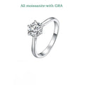 Smyoue 0.3/0.5/0.8/1/2/3CT Certified Moissanite Wedding Rings for Women Sparkling Gemstone 100% 925 Sterling Silver Jewelry