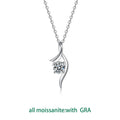 Smyoue 1CT Solitaire Certified Moissanite Pendant Necklace for Women Classic Bridal Jewelry 100% Pure 925 Silver Chain Wholesale