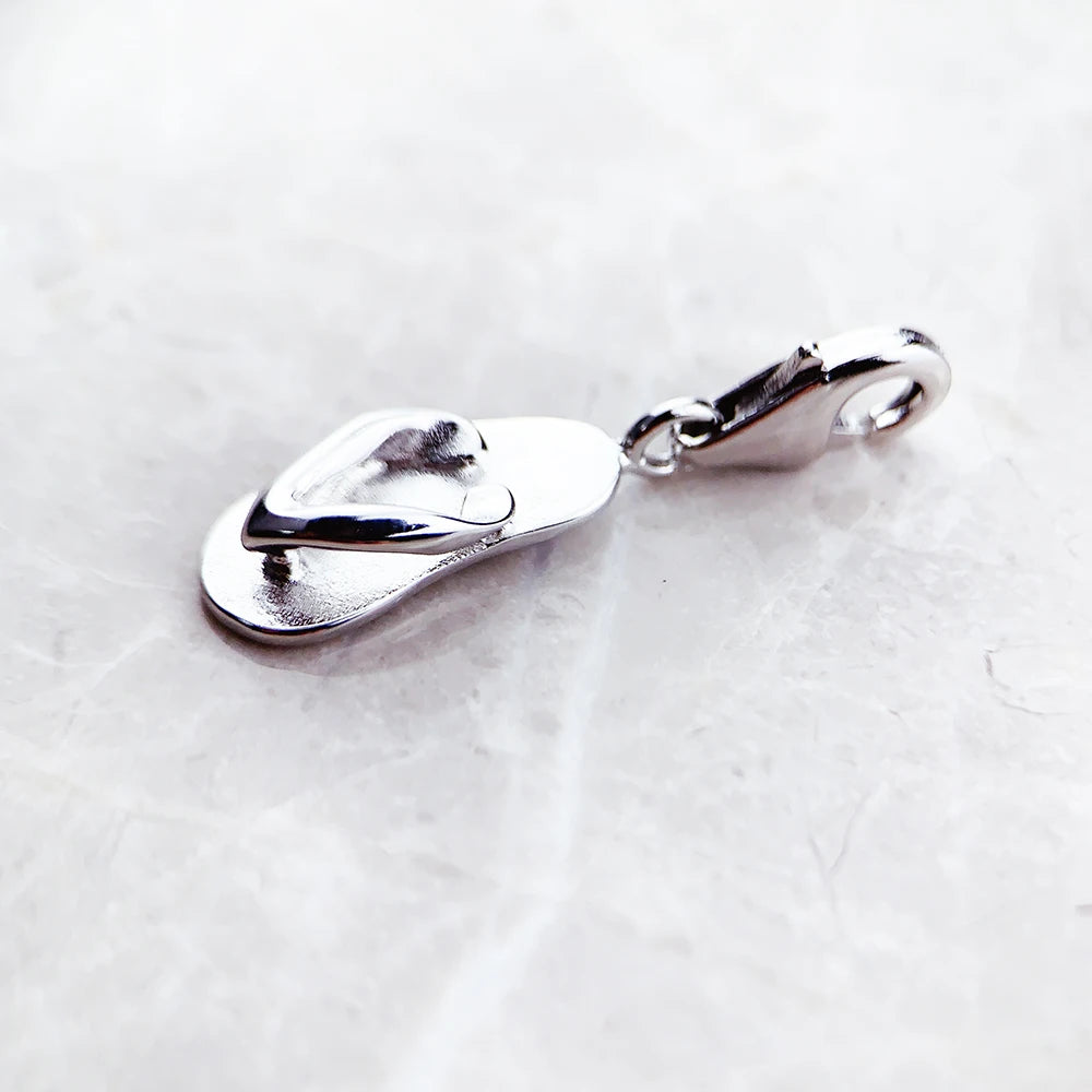 Fashion Classic Flip-flop Charm Lucky 925 Sterling Silver Pure Pendant Women Men's Jewelry Gifts