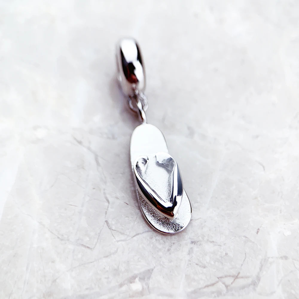 Fashion Classic Flip-flop Charm Lucky 925 Sterling Silver Pure Pendant Women Men's Jewelry Gifts