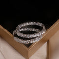 Classic New Silver Color Round Circle Luminous Cubic Zirconia Stud Earrings for Women Hypoallergenic Earrings Jewelry