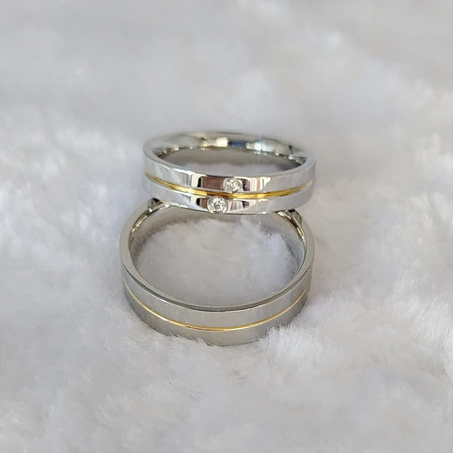 High Quality Western Italian Korean 18k Gold Plated Stainless Steel Jewelry Wedding Rings Couple Sets For Men And Women